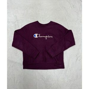 Champion Reverse Weave Sweater Women's Size Medium Burgundy Crewneck Sweatshirt